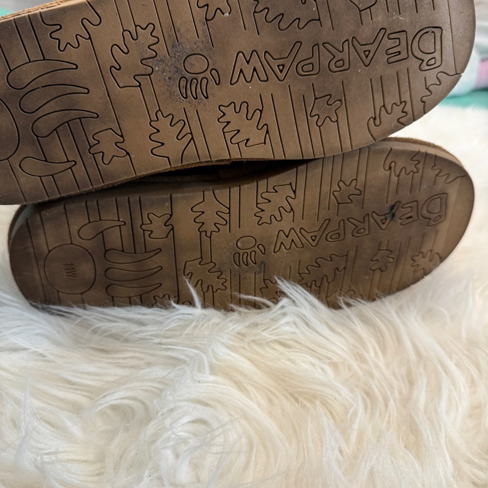 Great❗️BEARPAW Christie Suede Sheepskin Fringe Boots – Hickory (Chestnut Brown) - Picture 10 of 10